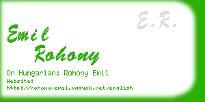 emil rohony business card